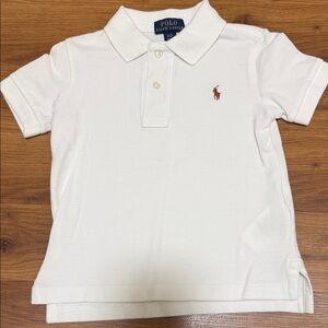 Polo by Ralph Lauren White Cotton Polo with Brown Pony